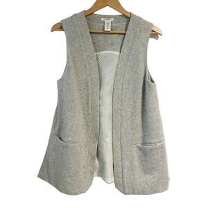 Esley Fur Blend Size Small Gray Vest Sleeveless Cardigan